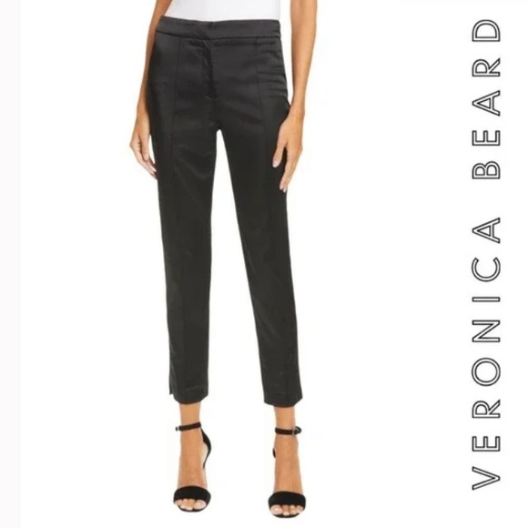 Veronica Beard | Pants & Jumpsuits | Veronica Beard Lago Satin Trousers Black | Poshmark